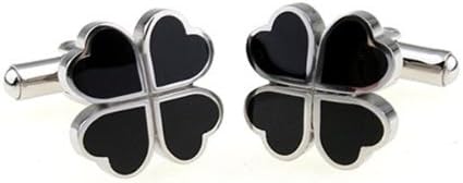 LOOZEO Clover Shamrock 4 Four Leaf Cufflinks with a Presentation Gift Box