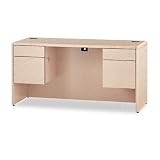 10700 Kneespace Credenza, 3/4 Height Pedestals, 60 x 24 x 29-1/2, Natural Maple