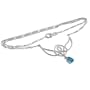 Sterling Silver Blue Topaz Drop Celtic Knot 17" Necklace