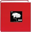 Pioneer Cloth Photo Album with Frame 9-Inch by 9-Inch, Apple Red