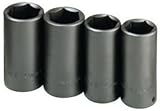 SK Hand Tools 4004 4-Piece 1/2-Inch Drive Axle Nut Deep Impact Socket Set [並行輸入品]