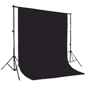 CowboyStudio Photography 10 X 12ft Black Muslin Backdrop with Support System and Carry Bag