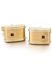 Solid 14k Gold And Ruby Cufflinks