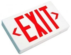 Dysmio Lighting LED Exit Sign with Battery Backup – Red Letters