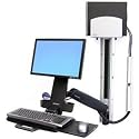Ergotron StyleView HD Combo System - Mounting kit ( handle, adjustable CPU holder, articulating arm, mount, bracket, keyboard shelf, wall track mount, wrist rest ) for LCD display / keyboard / mouse / bar code scanner - plastic, aluminum, steel - black - screen size: 24" - mounting interface: 100 x 100 mm, 75 x 75 mm