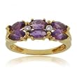 Marquise Amethyst and Diamond Ring in 14 Karat Yellow Gold
