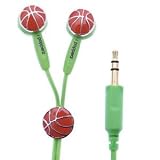 Ipopperz-basketball Ear Bud Green Cord