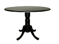 Carolina Cottage 42-Inch Round Drop Leaf Table, Antique Black