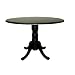 Carolina Cottage 42-Inch Round Drop Leaf Table, Antique Black