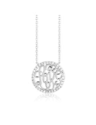 Sterling Silver 16 + 1" extension CZ "Love" Circle Necklace