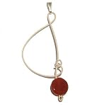 Carnelian Pendant 18 Stone Wire Wrapped Orange White Music Note Crystal Healing Gem 3.5