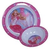 Barbie fairytopia tableware - 2 pcs Barbie plate and bowl set