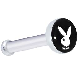 Black White Playboy Rabbit Head Nose Bone
