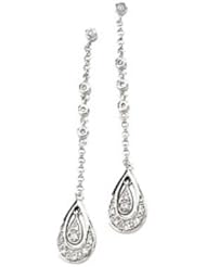 14K White Gold Diamond Earring - 0.16 Ct. -- LIFETIME WARRANTY
