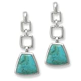 .925 Silver & Turquoise Double Link Earrings