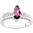 14K White Gold Pink Tourmaline and Diamond Ring