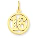 14k Number 16 in A Circle Pendant - JewelryWeb