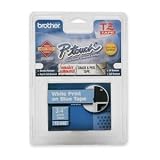 Brother 3/4 Inch x 26.2 Feet White on Blue for P-Touch (TZ545)