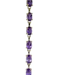 14k Gold Tennis Bracelet with Genuine Oval Amethysts