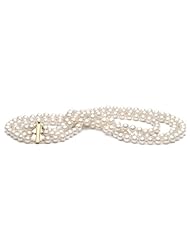 AAA Quality, 6.5-7.0 mm Triple-Strand Freshwater Pearl Necklace