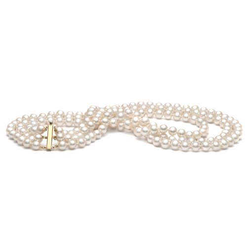AA+ Quality, 6.5-7.0 mm Triple-Strand Freshwater Pearl Necklace