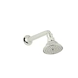 Rohl C5504PN 3-1/16-Inch Diameter Single Function Perletto Country Bath Style Swiveling Showerhead with 7-1/8-Inch Shower Arm, Polished Nickel