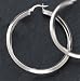 Sterling Silver 3mm Diamond Tube Hoop Earrings
