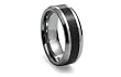 Tungsten Carbide Ring High Polish with Black Carbon Fiber Inlay 8mm