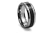 Tungsten Carbide Ring High Polish with Black Carbon Fiber Inlay 8mm