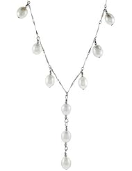 Sterling Silver Pearl Necklace 8.5 mm Freshwater, 16 inch long