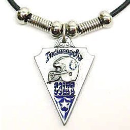 Indianapolis Colts Leather Necklace Beads & Pewter Pendant - NFL Football Fan Shop Sports Team Merchandise