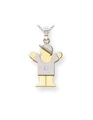 The Kids® Diamond Kid Charm / Pendant in 14 kt Two Tone Gold