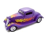 1934 Ford 3 Window Coupe Hot Rod Purple Diecast 1/24