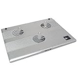 Notebook Cooler Pad with 3 built-in 60mm Fans (Silver)
