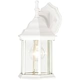 Westinghouse 6783400 One-Light Exterior Wall Lantern, Textured White Finish on Cast Aluminum with Clear Beveled Glass Panels