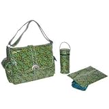Kalencom Posey Paisley Laminated Buckle Diaper Bag - Chocolate/ Avocado