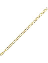 8" 10K Yellow Gold 6.0mm (1/4") Polished Diamond Cut Royal Figaro Link w/ Lobster Clasp