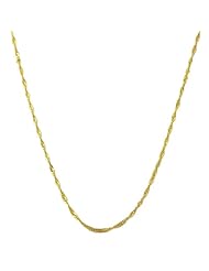 14 Karat Yellow Gold 1-mm Singapore Chain (20 Inch)