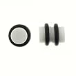 No Piercing Required - High Quality White Acrylic Fake Plugs - Imitation 4G with Rubber Bands - Very Strong Magnets - Sold as a Pair