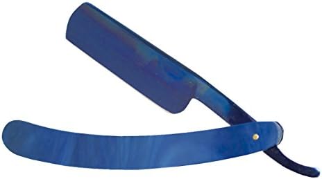 Equinox Professional Straight Edge Shaving Razor - Stylish Titanium Blue Handle and Blade - Sharpened for the Best Close Shaving Experience - Men's / Barbershops/ Collector's Items - Delivers a Smooth Old Fashioned Shave -100% Satisfaction Guaranteed