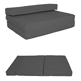 Double chair bed futon - Black water + stain resistant fabric - great as sofa bed