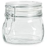 Bormioli Rocco Fido Italian Glass Facet Storage Canning Jars -.5 Liter