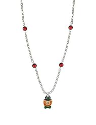 Jewelry: Small Leprechaun with Bow Tie - Red Crystal Fiona Necklace - Delight & Co.