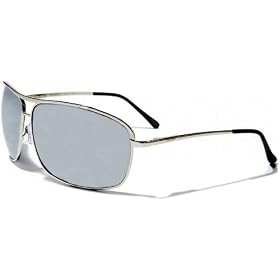 P18 Polarized Aviator Silver Metal Frame Smoke Flash lens with Pouch