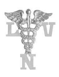 NursingPin - Licensed Vocational Nurse LVN Graduation Nursing Pin in Silver