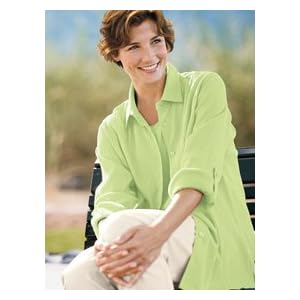 Buy Misses Acorn Tab-Sleeve Crinkle Cotton Shirt by Appleseeds