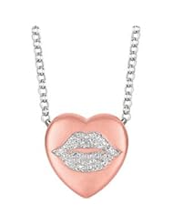 Sweethearts® Heart Shaped Necklace Pendant Rose Gold Plated-Sterling Silver 650271