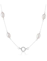 Bella Pearl Fancy Pearl Tin Cup Necklace, 26"
