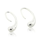 Designer Inspired Elsa Peretti Sterling Silver Teardrop Hoop Earrings