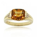 14KT Solid Yellow Gold Ring w/ Orange Citrine Diamond